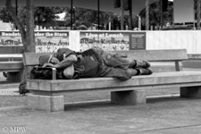 Queen Street Auckland city, black and white photo by Mike Wheelton